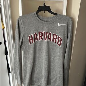 Nike Gray Harvard Long Sleeve Dri-fit Tee